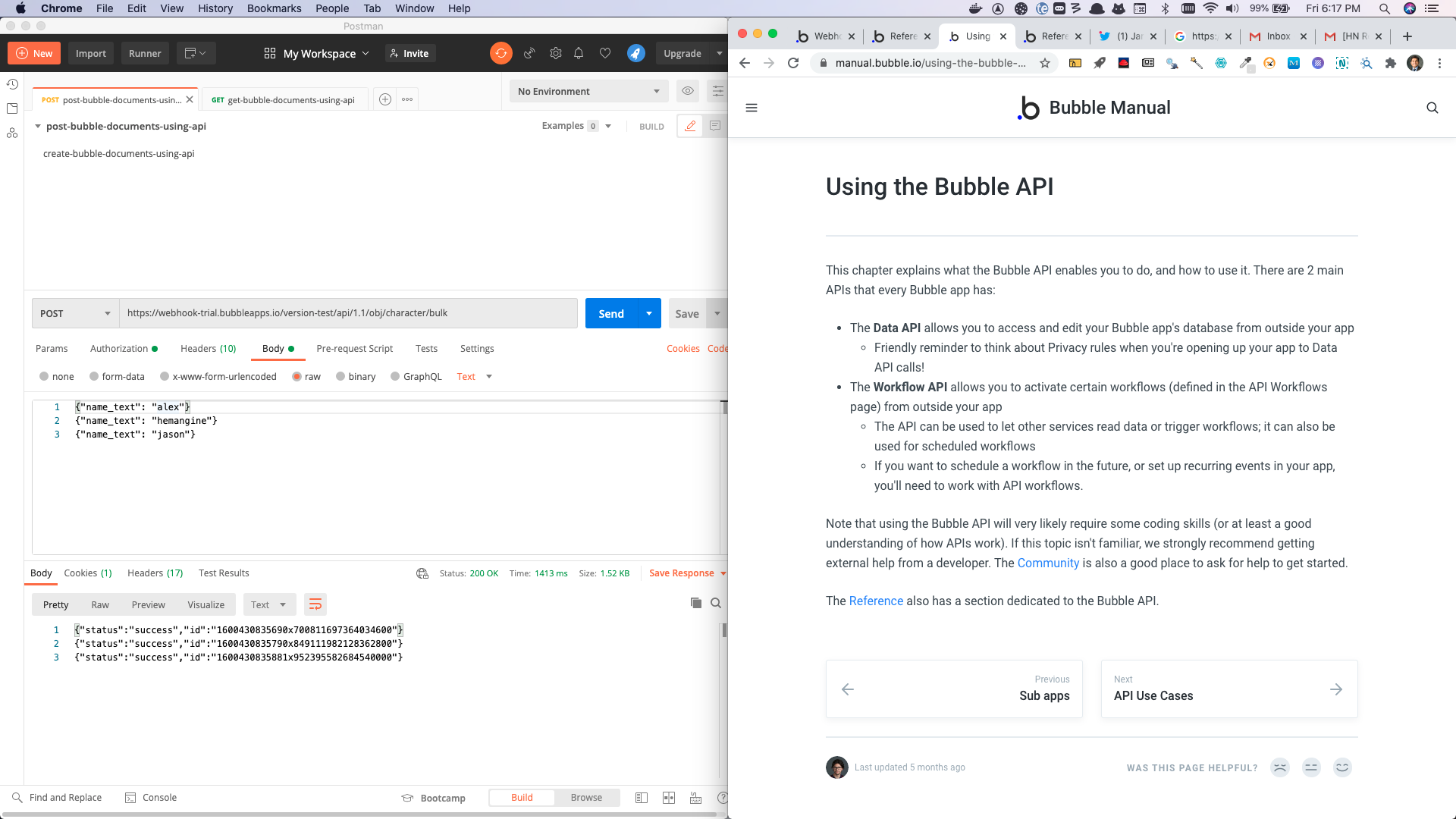Create Things In Bulk Through The Bubble API
